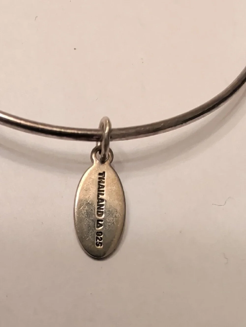 Sterling Silver Compass Charm Bangle Bracelet